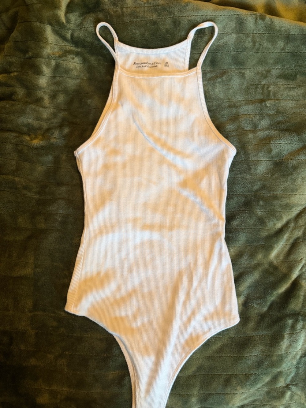 Abercrombie White Ribbed One-Piece Bodysuit